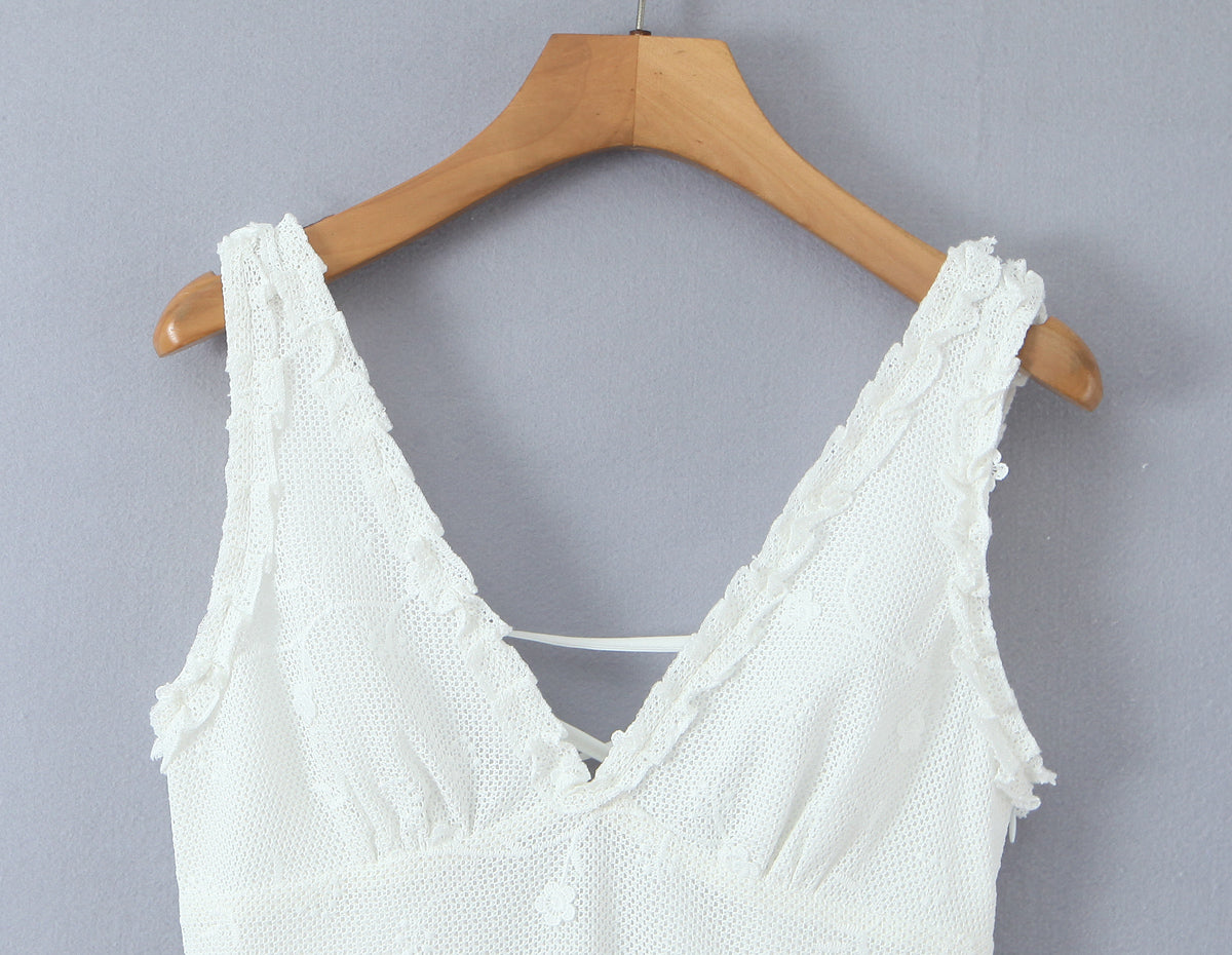 Women Clothing Mesh Embroidered Vest Dress by Ragazza