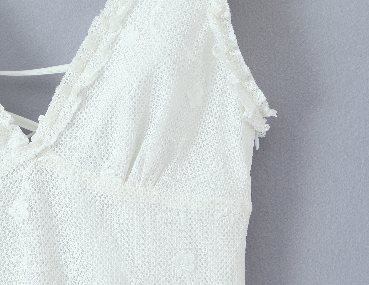 Women Clothing Mesh Embroidered Vest Dress by Ragazza