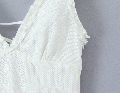 Women Clothing Mesh Embroidered Vest Dress by Ragazza