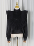 Sweet Design Blouse Women Winter Pleated Hollow Out Cutout out Sequin High Grade Long Sleeved Shirt by Ragazza