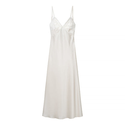Women Clothing Spring Sexy Lace Stitching Satin Dress by Ragazza