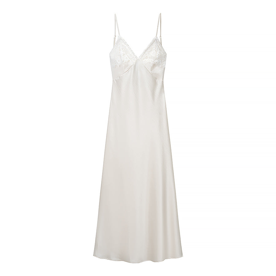Women Clothing Spring Sexy Lace Stitching Satin Dress by Ragazza
