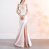 Sling Deep V Plunge Evening Party Dress Long Sexy Slim Fit Slit Nightclub Performance Socialite Evening Dress by Ragazza