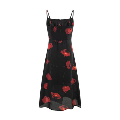 Summer Sweet Seaside Vacation Waist Slimming Printing Slip Dress by Ragazza