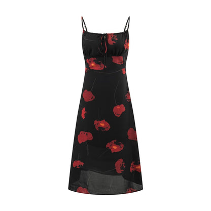 Summer Sweet Seaside Vacation Waist Slimming Printing Slip Dress by Ragazza