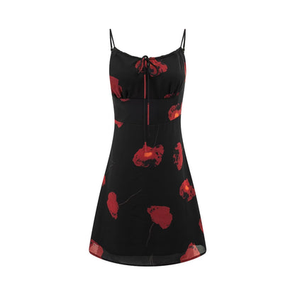 Summer Romantic Atmosphere Vacation Short Printed Waist Controlled Slimming Cami Dress by Ragazza