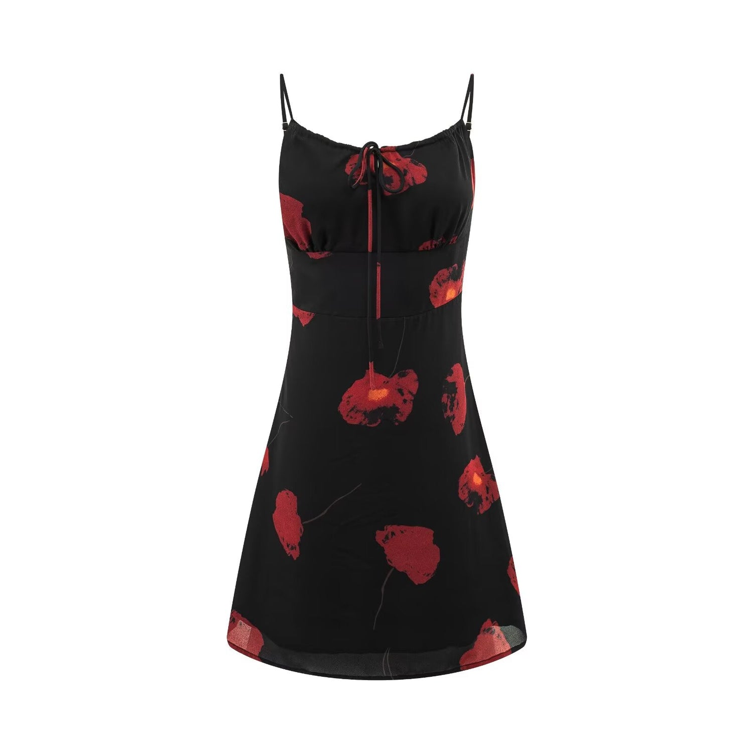 Summer Romantic Atmosphere Vacation Short Printed Waist Controlled Slimming Cami Dress by Ragazza