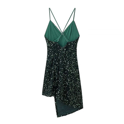 Women Clothing Spring Backless Three Dimensional Cut Strap Dress by Ragazza
