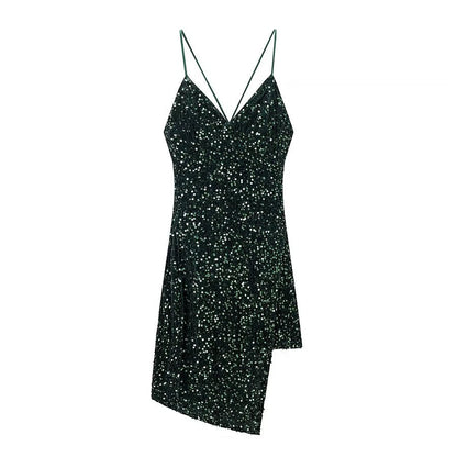 Women Clothing Spring Backless Three Dimensional Cut Strap Dress by Ragazza