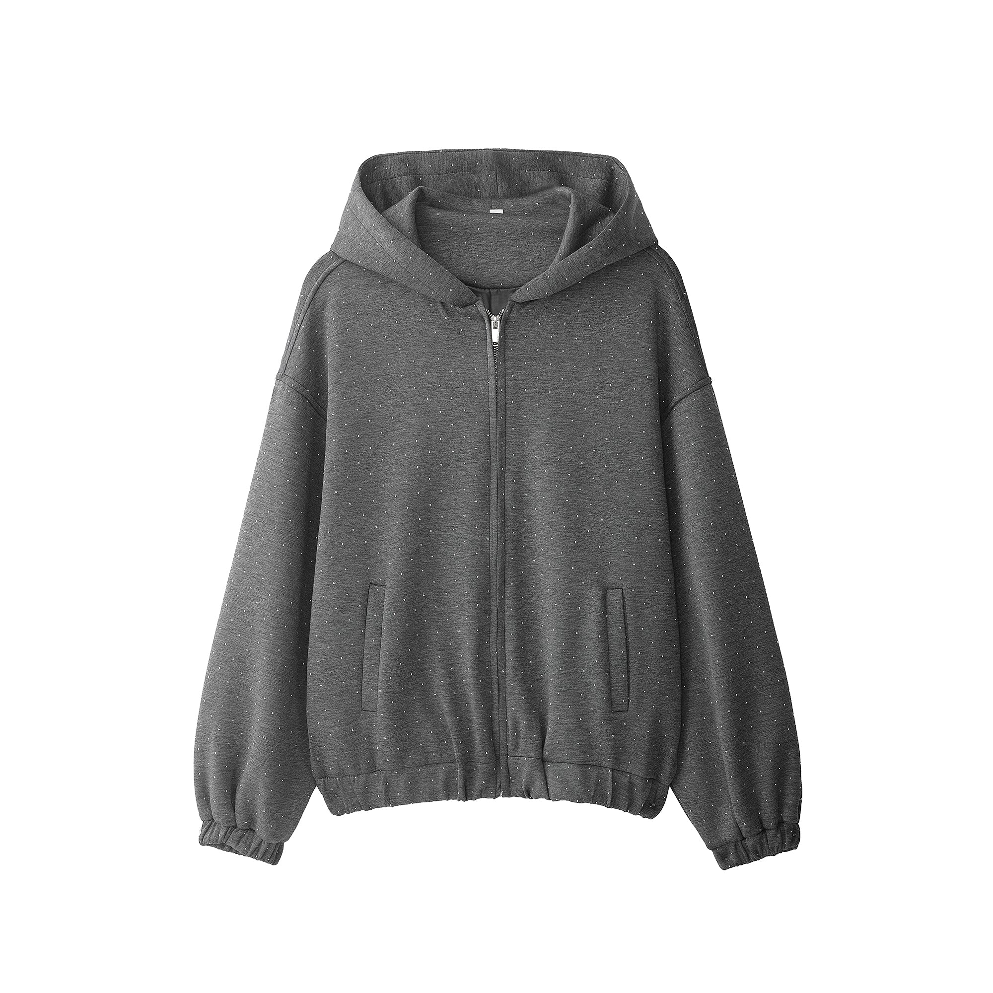 Women Clothing at Spring Concise Gray Flash Point Hooded Jacket with Skirt Two Piece Sets by Ragazza