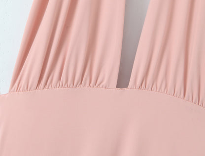 Women Summer Hem Irregular Asymmetric Backless Hanging Collar Dress by Ragazza