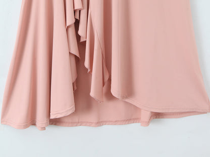 Women Summer Hem Irregular Asymmetric Backless Hanging Collar Dress by Ragazza