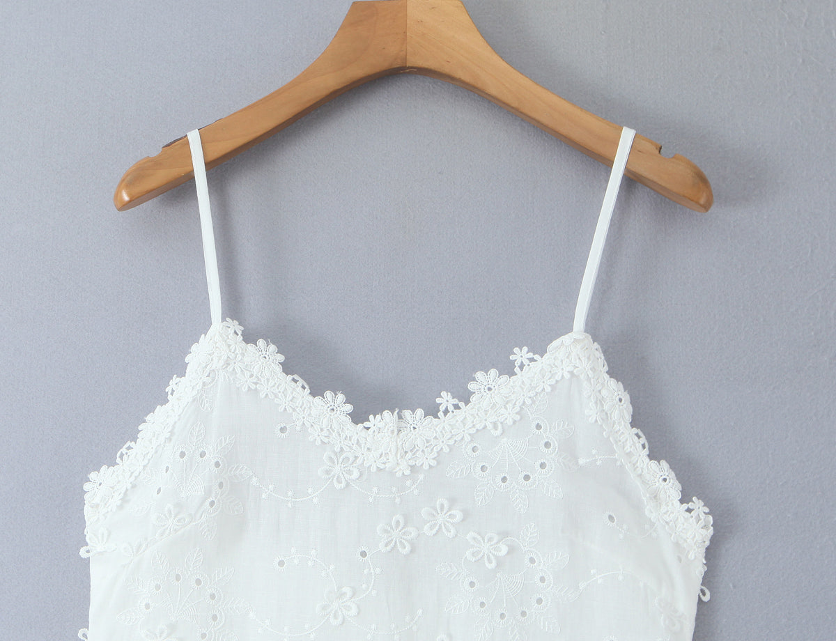 Women Clothing Exquisite Embroidered Floral Strap Dress by Ragazza
