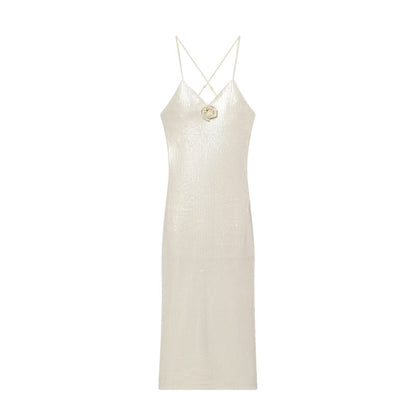 Hot Selling Women Summer High End Sequin Design Suspender Dress by Ragazza