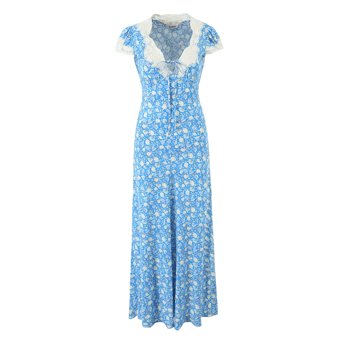 Women Elegant French Retro Elegant Cool Lace Stitching Dress by Ragazza