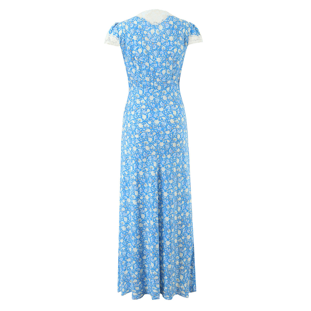 Women Elegant French Retro Elegant Cool Lace Stitching Dress by Ragazza