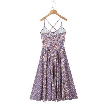 Women Summer All Match Casual Slim Fitting Patchwork Strap Dress by Ragazza
