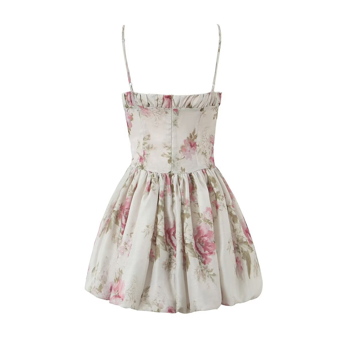 French Floral Strap Dress for Women Summer Sexy Holiday Slim Fit Slimming Cinched Short Dress by Ragazza