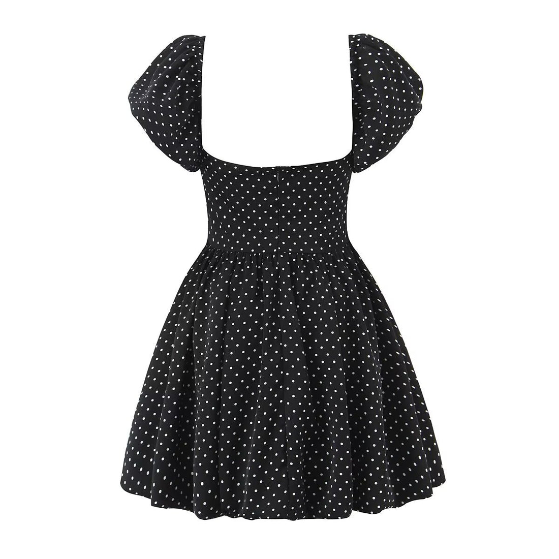 French Flying Sleeve Polka Dot Dress Women Retro Sexy off Shoulder Tube Top Lace up Waist A line Skirt by Ragazza