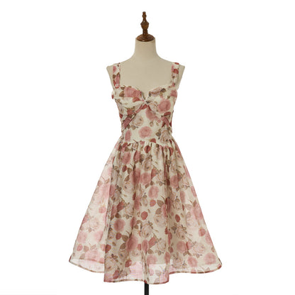 Women Elegant Silk And Linen Pleated Short Dress With Vacation Style by Ragazza