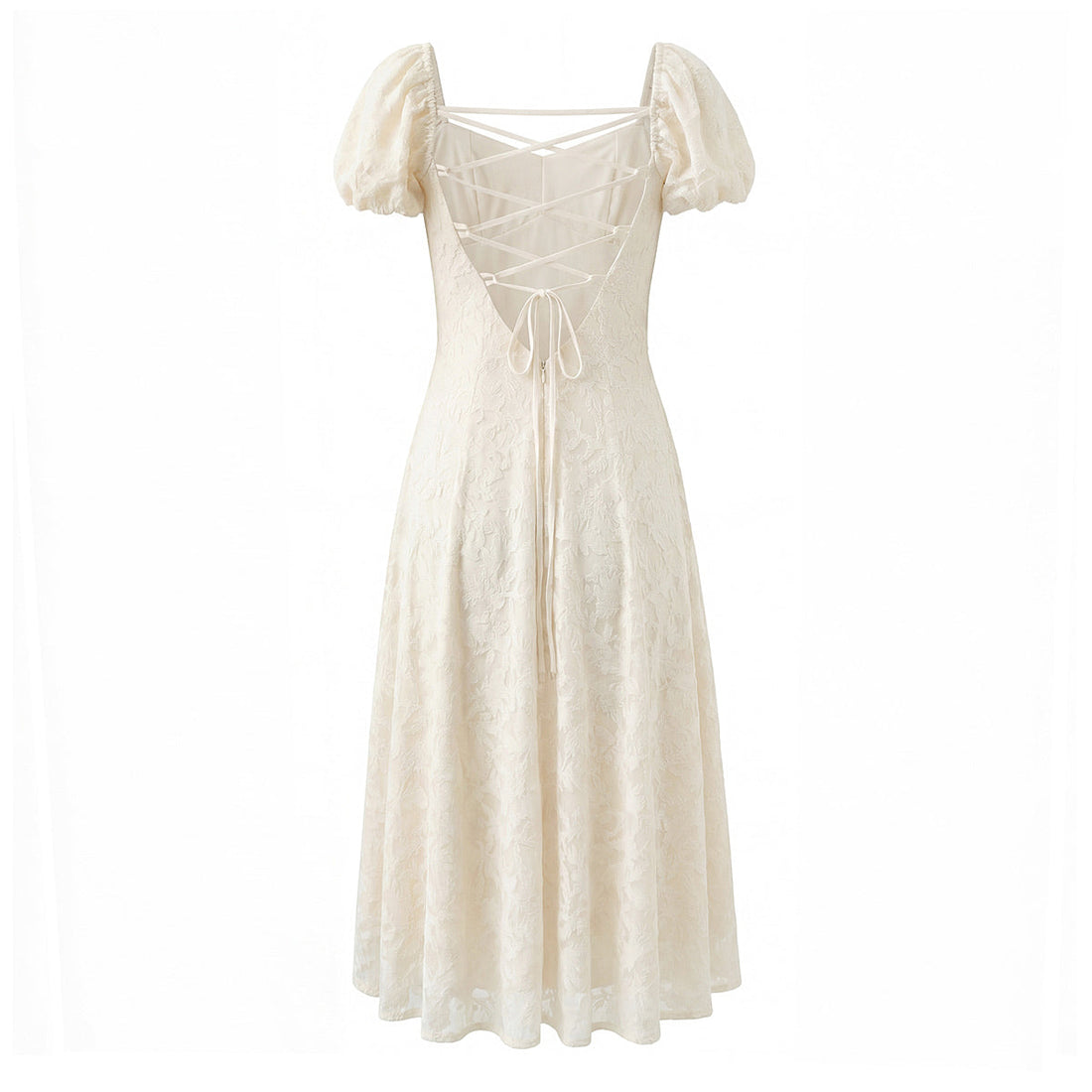 Women Floral Lace up Short Sleeve Dress Spring Summer Sexy Backless Slim Fit Maxi Dress by Ragazza