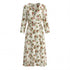 Women Clothing Idyllic Floral Tie Neck Waist Controlled Long Sleeves Stomach Blanket Dress by Ragazza