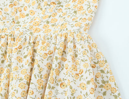 French Vintage Small Floral Printed Sexy Halter Dress Summer Waist Controlled Slim Fit Slimming Holiday Short Dress by Ragazza