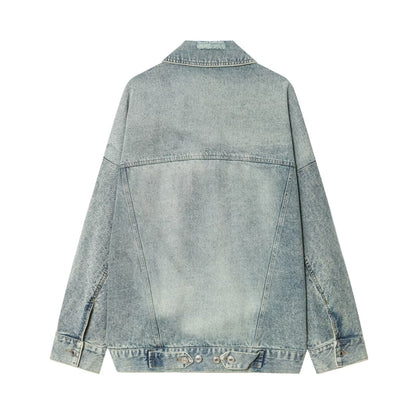 Women Clothing Fashionable Casual Loose Large Board Denim Jacket by Ragazza