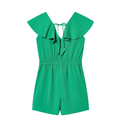 Spring Fashionable Simple Ruffled Romper by Ragazza