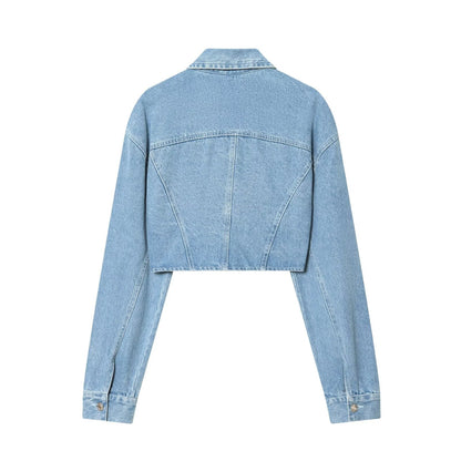 Women Clothing Spring Sexy Short Denim Jacket Coat by Ragazza