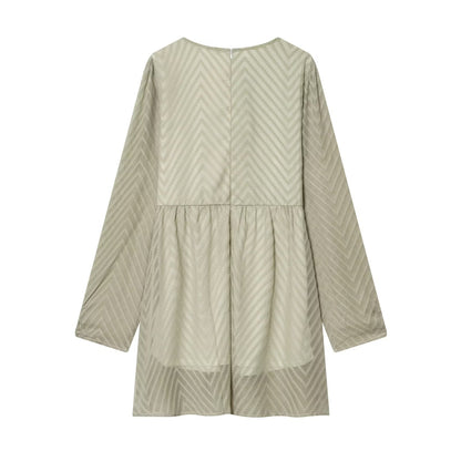 Women Clothing Gentle Wild Loose Casual Long Sleeves Dress by Ragazza