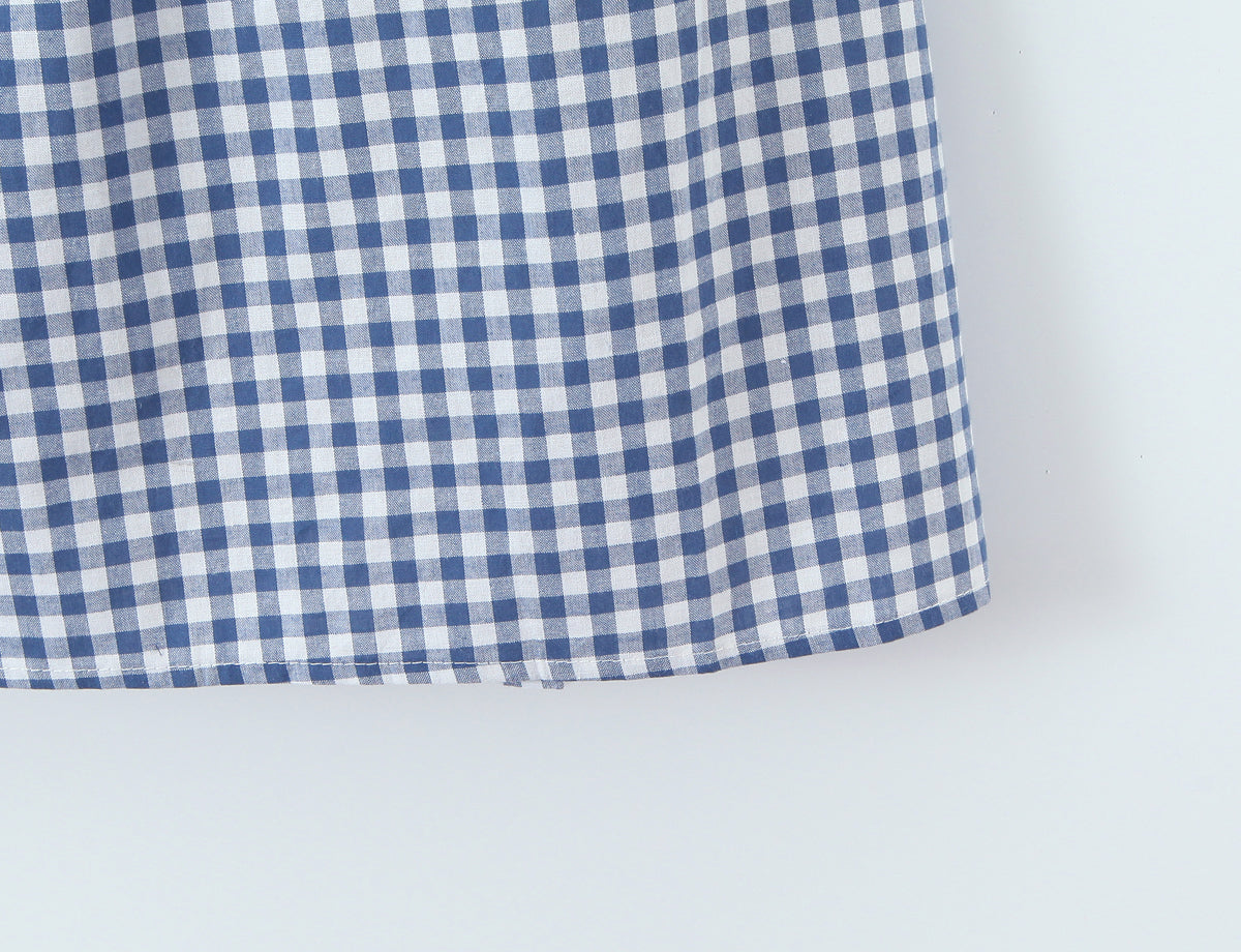 Women French Plaid Sweet Cute Bow Bandage Halterneck off Shoulder Tight Waist Slim Short Dress by Ragazza