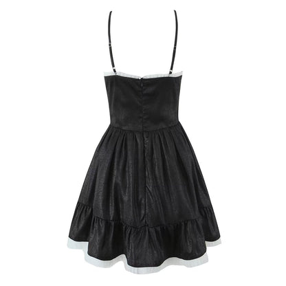 Black Sleeveless Dress Women Summer Design Waist Slimming Cocktail Dress by Ragazza