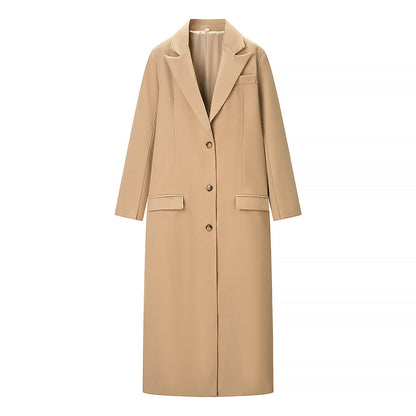 Women Clothing Spring Office Collared Slim Fit Long Cut Coat by Ragazza