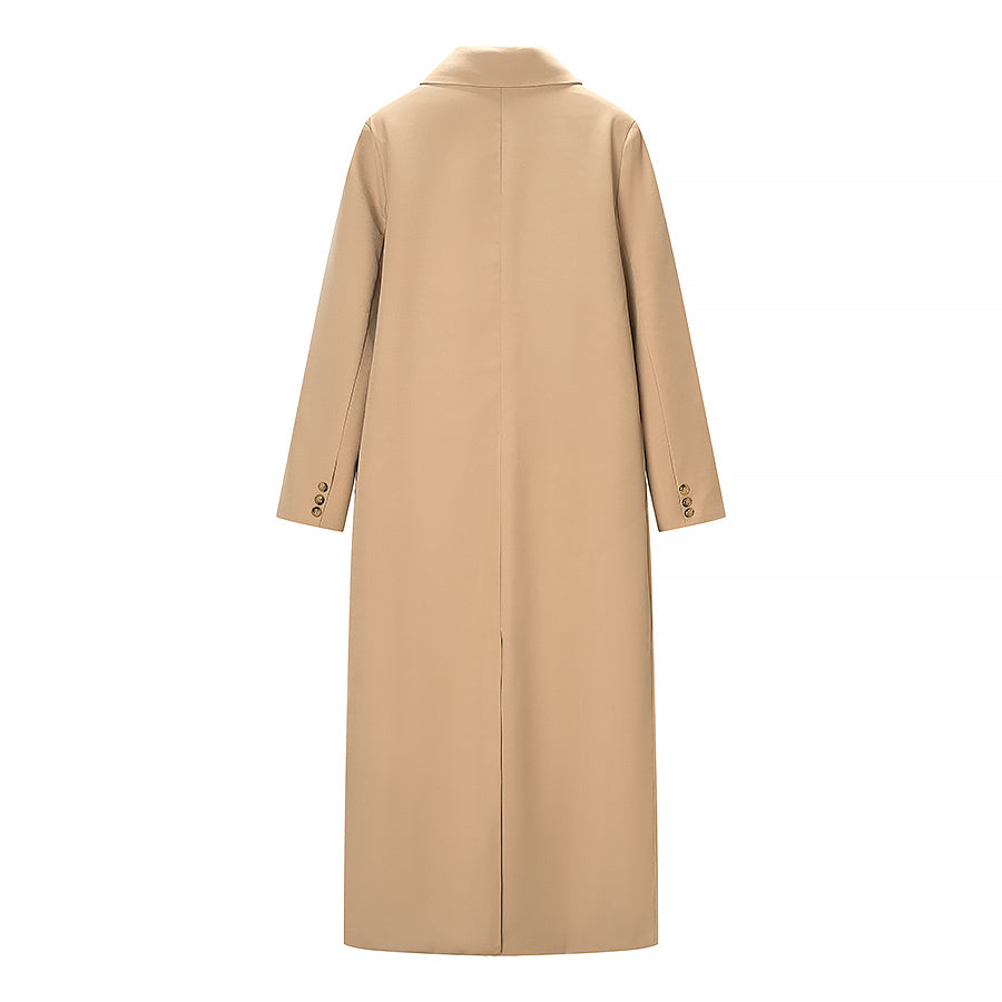 Women Clothing Spring Office Collared Slim Fit Long Cut Coat by Ragazza