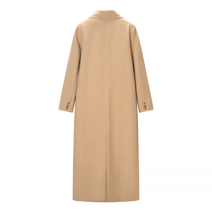 Women Clothing Spring Office Collared Slim Fit Long Cut Coat by Ragazza