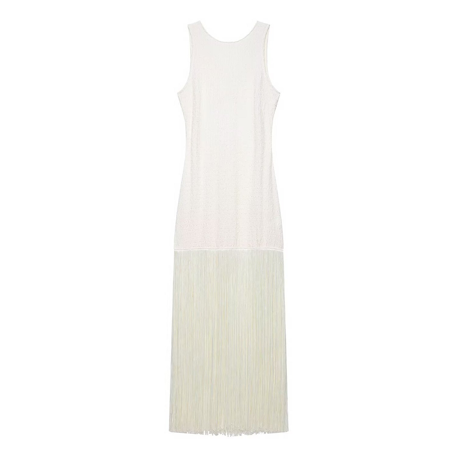 Women Clothing Spring Elegant Lady Slim Sleeveless Tassel Dress by Ragazza