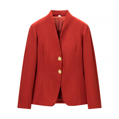 Winter Fashionable Simple Slim Fit Blazer Casual Trousers Suit by Ragazza