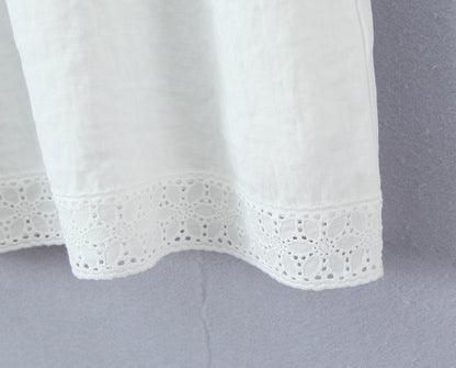 Women Lace Stitching Cami Dress Summer Loose Slimming White Holiday Short Dress by Ragazza