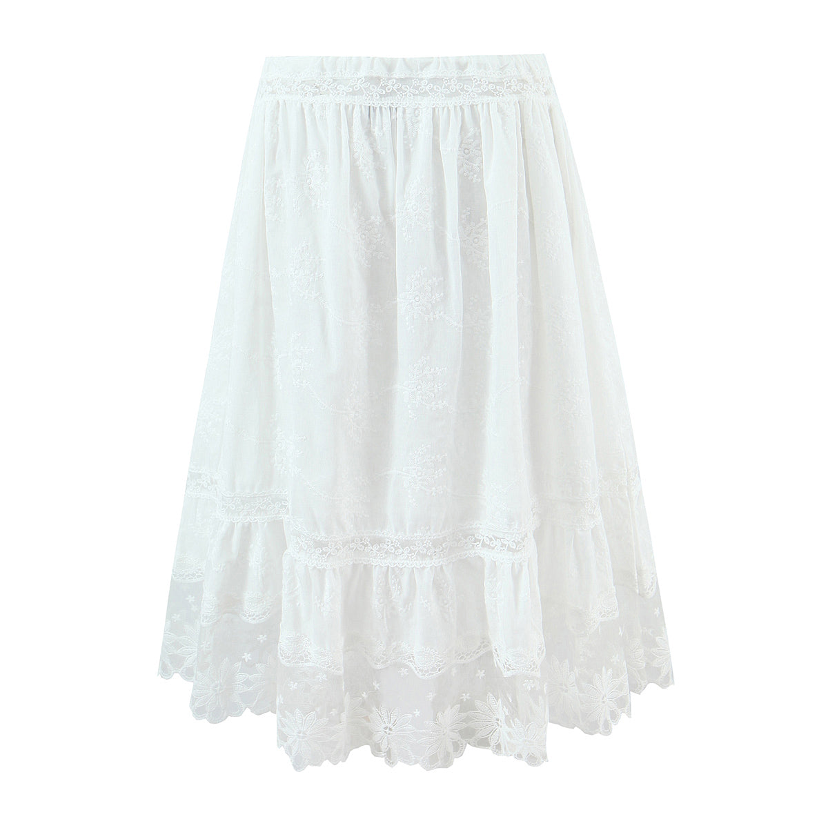 Women Holiday French Lace Overall Skirt Set by Ragazza