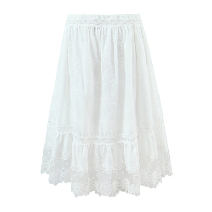 Women Holiday French Lace Overall Skirt Set by Ragazza