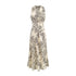Elegant Graceful Cross V neck Sleeveless Printed Dress Summer Waist Controlled Lace up Slim Fit Vacation Dress Vest Dress by Ragazza
