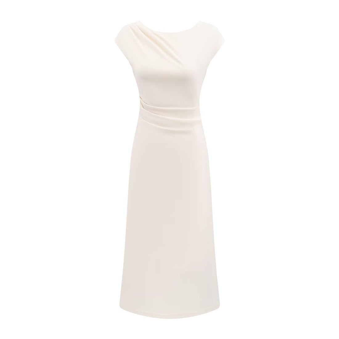 Lightly Mature Cinched Sleeveless Dress Women Simple Graceful Slim-Fit Design Slimming Chic Maxi Dress by Ragazza