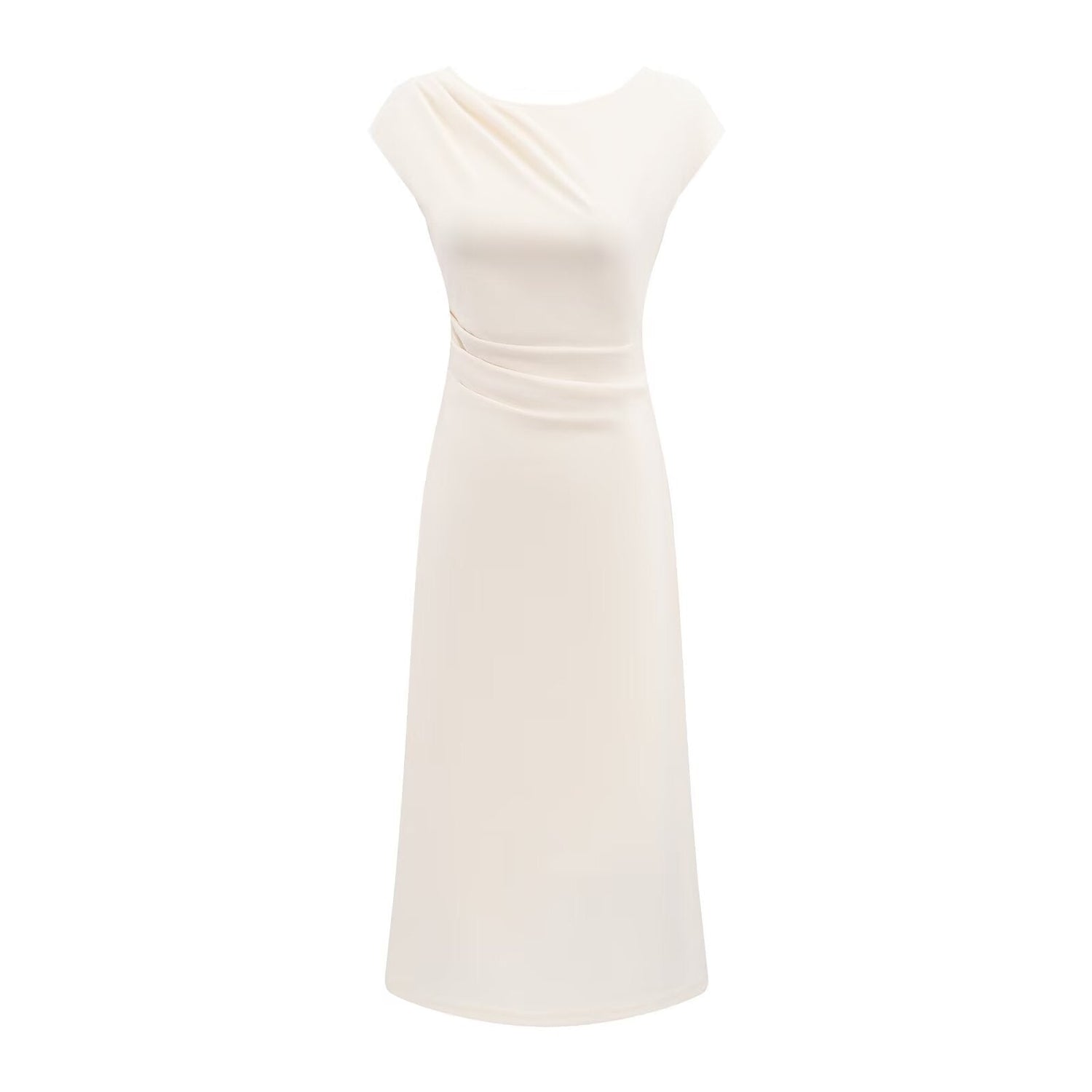 Lightly Mature Cinched Sleeveless Dress Women Simple Graceful Slim-Fit Design Slimming Chic Maxi Dress by Ragazza