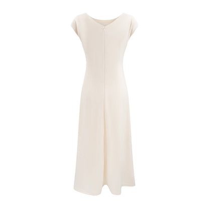 Lightly Mature Cinched Sleeveless Dress Women Simple Graceful Slim-Fit Design Slimming Chic Maxi Dress by Ragazza