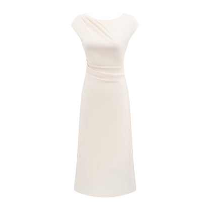 Lightly Mature Cinched Sleeveless Dress Women Simple Graceful Slim-Fit Design Slimming Chic Maxi Dress by Ragazza