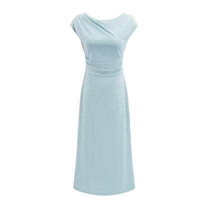 Lightly Mature Cinched Sleeveless Dress Women Simple Graceful Slim-Fit Design Slimming Chic Maxi Dress by Ragazza