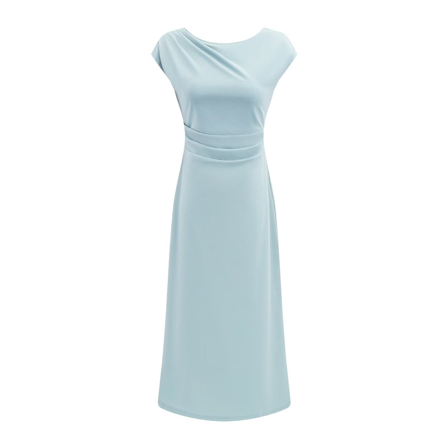 Lightly Mature Cinched Sleeveless Dress Women Simple Graceful Slim-Fit Design Slimming Chic Maxi Dress by Ragazza