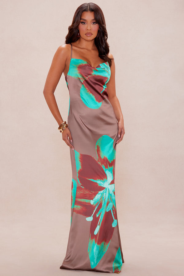 Spaghetti Strap Floral Print Sheath Slim Evening Dress Cocktail Fishtail Women Clothing Maxi Dress by Ragazza