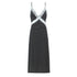 French Polka Dot Brace Maxi Dress Retro Sexy Slim V neck Lace Stitching Dress for Women Early Spring by Ragazza